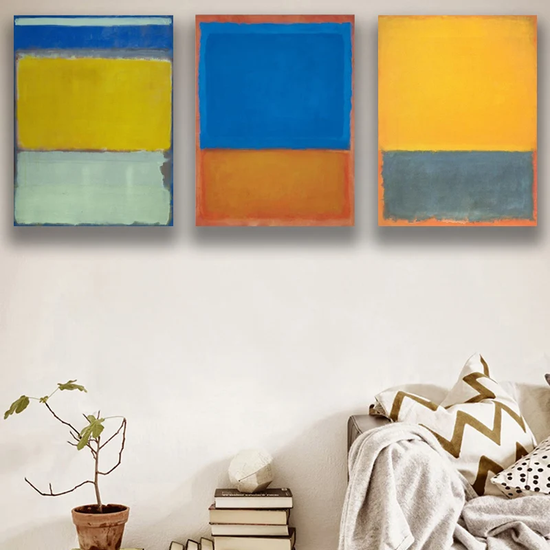 

Vintage Abstract Red Yellow Colorful Master Oil Prints Canvas Painting Posters Wall Art Pictures for Living Room Home Decor