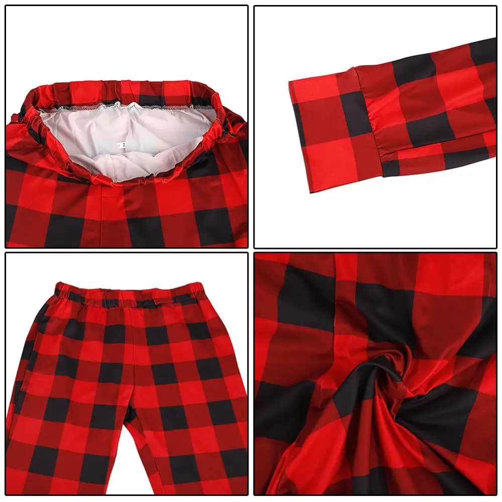 Рождественский костюм с надписью рубашка длинным рукавом клетчатые длинные