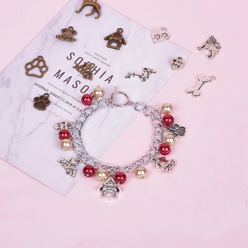 

88pcs/box Alloy Pendants Charms Animal Dog Paw for Jewelry Making DIY Bracelet Necklace Accseeories Craft Supplies