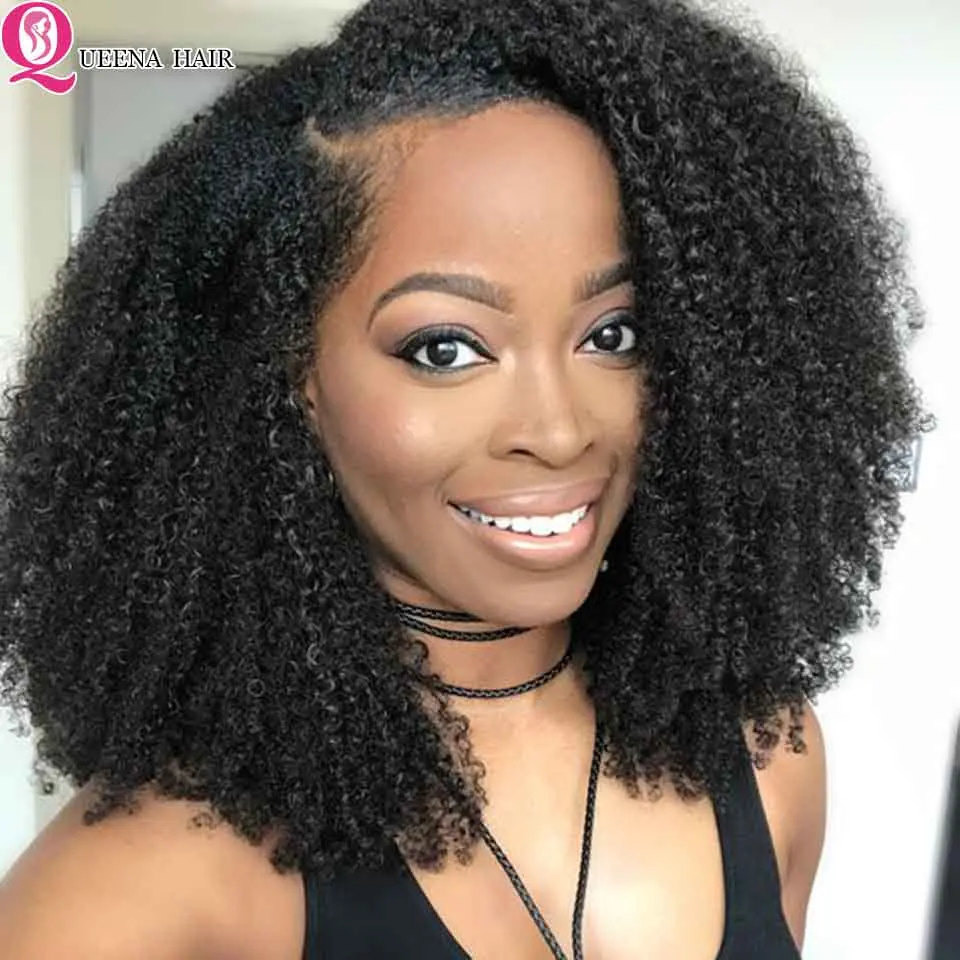 

Afro Kinky Curly Wig Short Bob 4x4 Glueless Lace Closure Wig Pre Plucked Mongolian Natural Human Hair Wigs For Black Women 250%