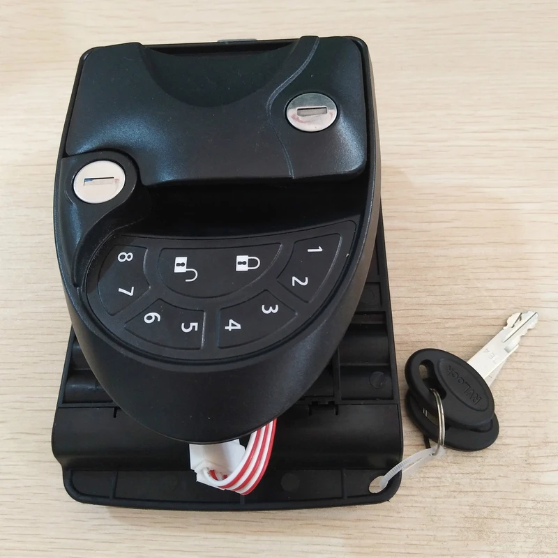 

IP65 Zinc alloy+ABS electronic lock smart remote control password three-in-one button black rv door lock