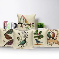 custom high quality sofa covers watercolor plant bird pillow covers cushion cover home decoration sofa chair bed pillowcase