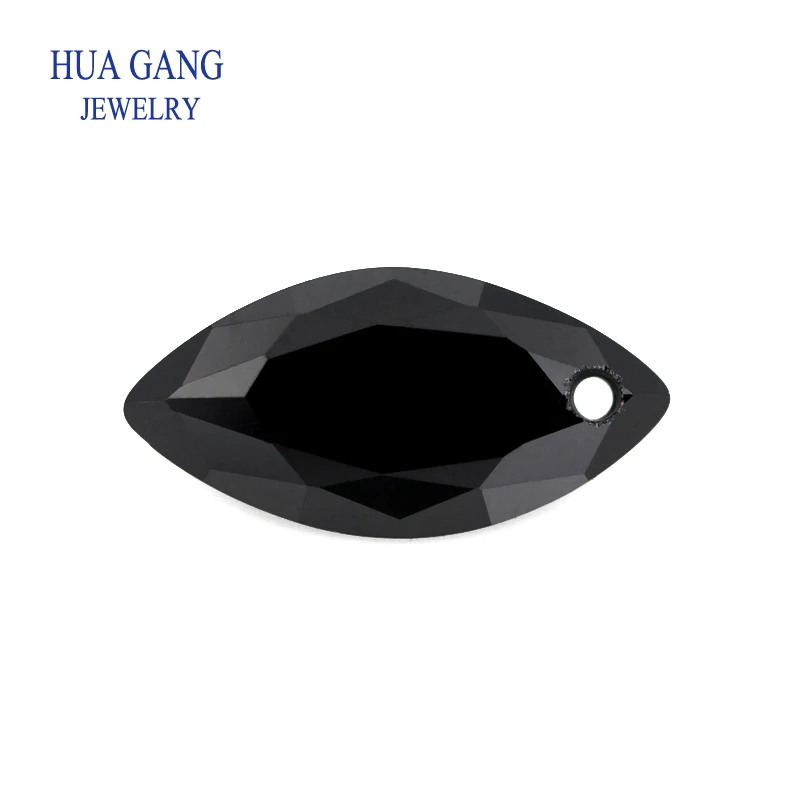 

Single Hole AAAAA Marquise Shape Black Cubic Zirconia Stone For Jewerly Making Size 4X8-10x20mm High Quality Loose CZ Stone