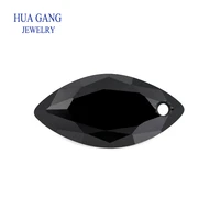 single hole aaaaa marquise shape black cubic zirconia stone for jewerly making size 4x8 10x20mm high quality loose cz stone
