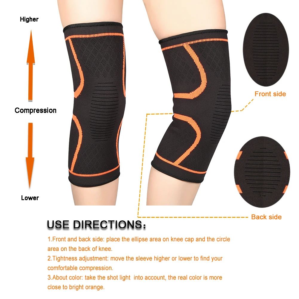 

2Pcs Breathable Anti-Slip Knee Support Protector For Men Outdoor Running Cycling Knitted Sports Knee Pads Anti-Skid Particles