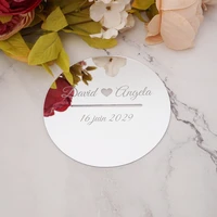custom wedding mirrored lips acrylic round boxes cover with long hole for personalized donation party decor favors