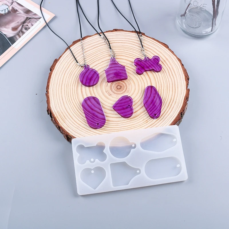 

DIY Crafts Jewelry Making Crystal Epoxy Resin Mold Listed Pendant Silicone Mould 87HC