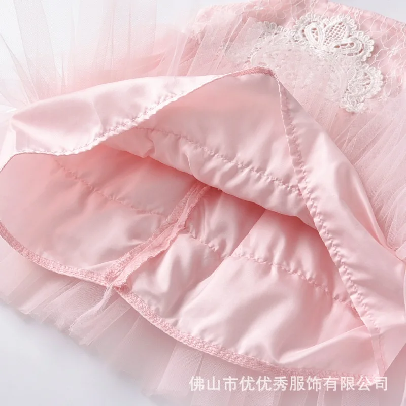 Платье принцессы для маленьких девочек Сетчатое кружевное элегантное