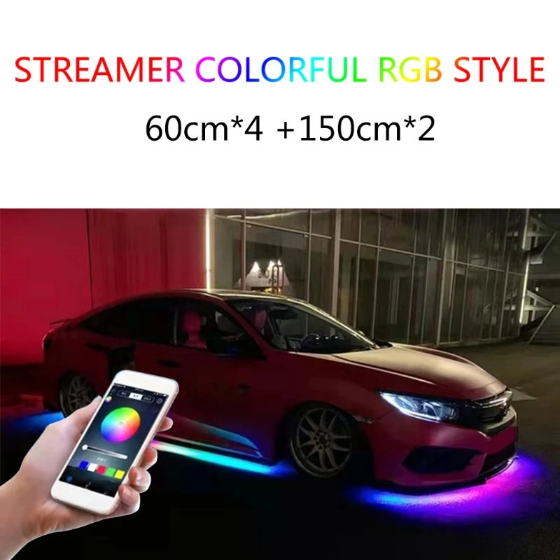 

Декоративная RGB Светодиодная лента для кузова автомобиля, гибкая лампа, световая полоса для создания атмосферы, светильник для дома и сада