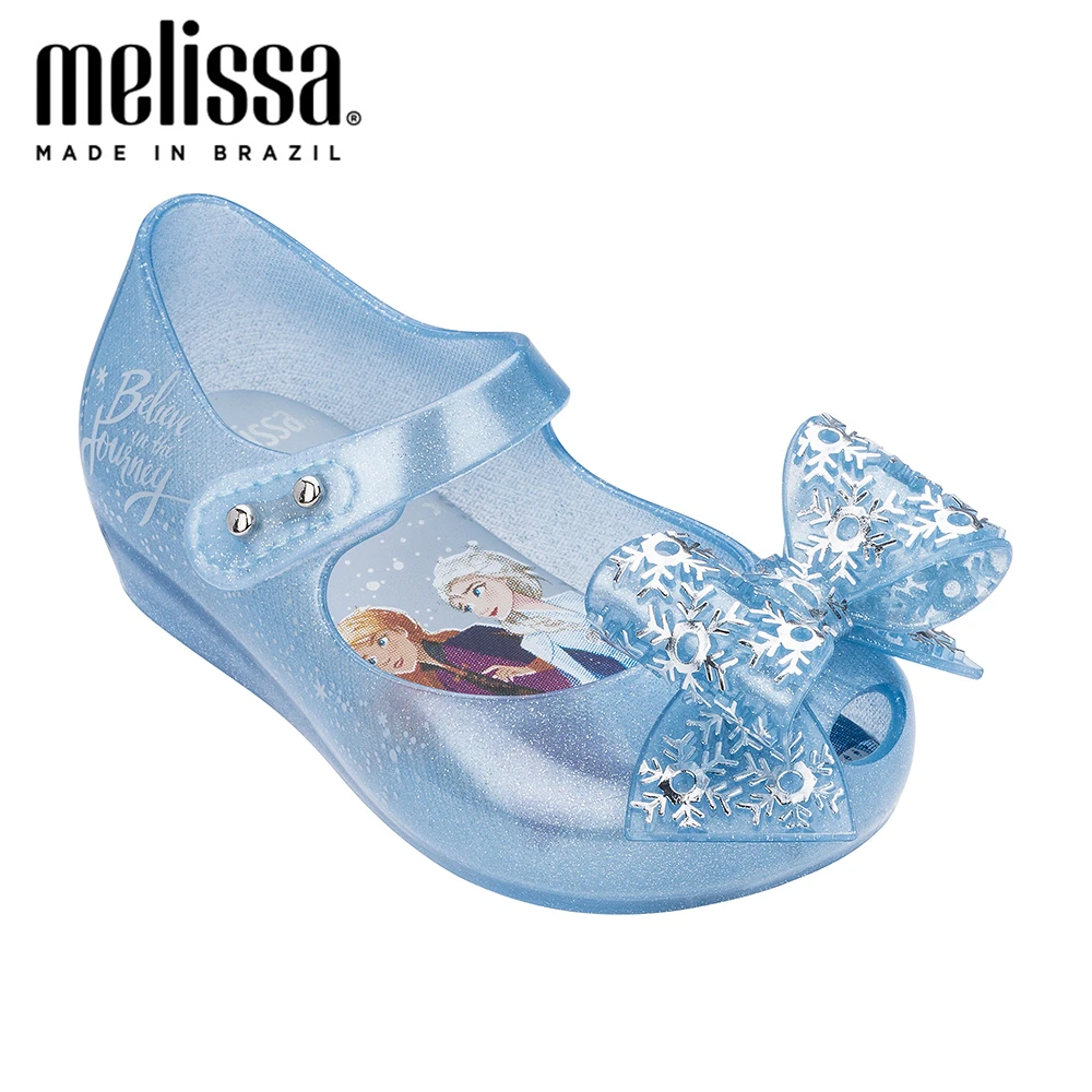 Мини Melissa Snow Frozen Princess Girl Jelly Shoes Сандалии 2021 Disney новая детская обувь мягкие Kids