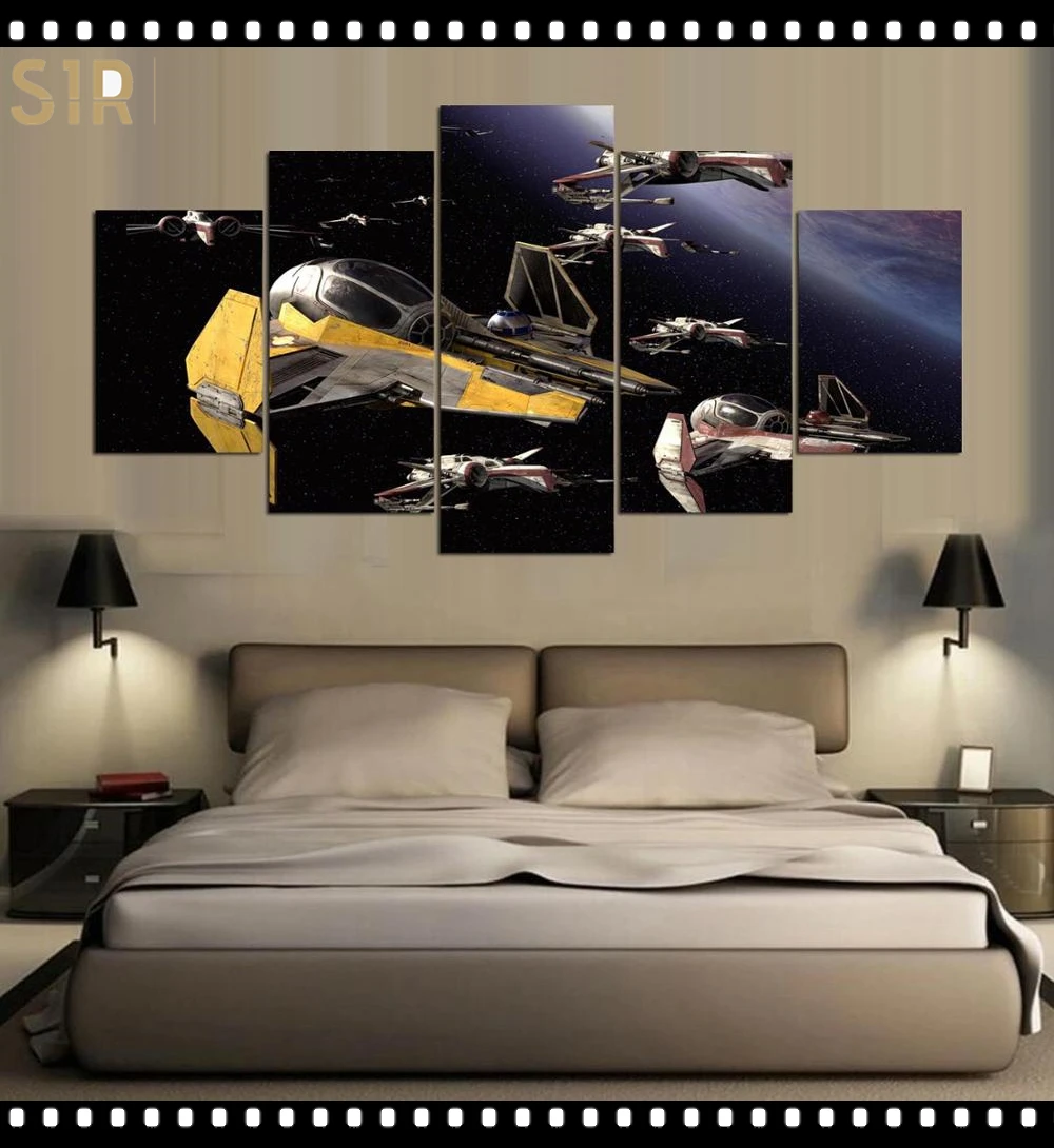 

Star War Decorations for 5 Part Movie HD Poster Living Room Decoration Room Decor Anime Wall Art Star War Poster Wall Decor