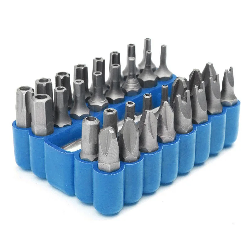 

33Pcs Security Bit Set W/ Holder Box Fr Drill Star Hex Spanner Torx Screwdriver