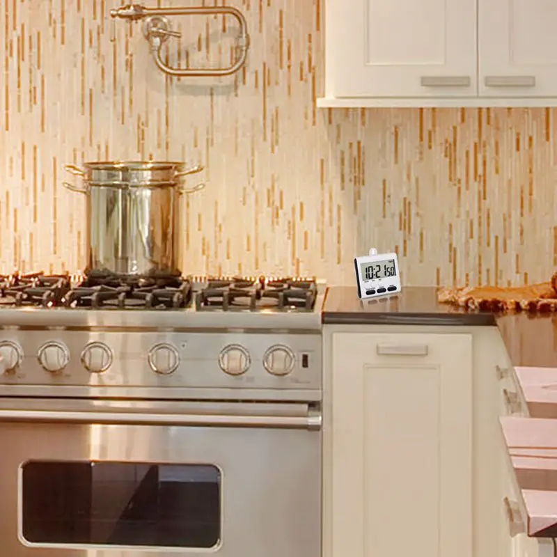 

3 Pack 24 Hours Magnetic Kitchen Timers With Digital Alarm Clock Timer, Loud Alarm And Big Screen