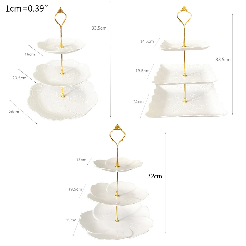 

Detachable Cake Stand European Style 3 Tier Pastry Cupcake Fruit Plate Serving Dessert Holder Wedding Party Home Decor K3NA