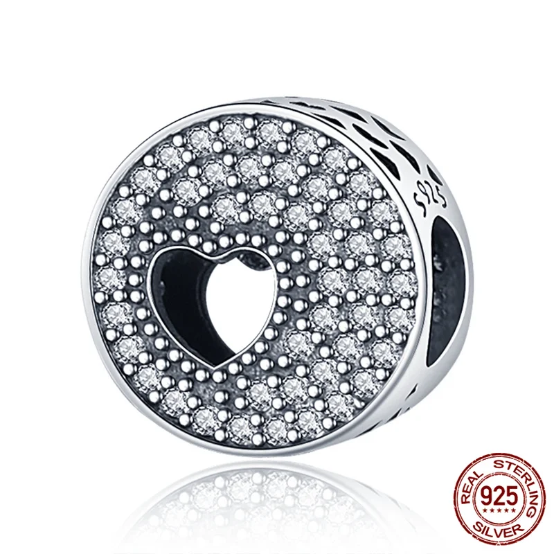 

Полые бусины из настоящего стерлингового серебра 925 пробы с цирконом подходят для оригинального браслета 3 мм и браслета, модные ювелирные и...