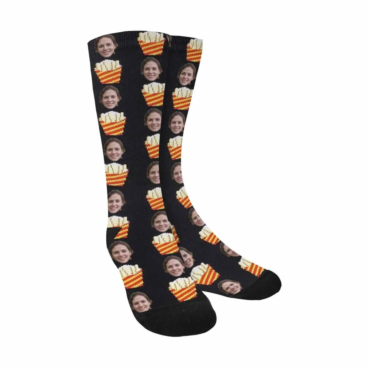 

Custom Face French Fries Sublimated Crew Socks