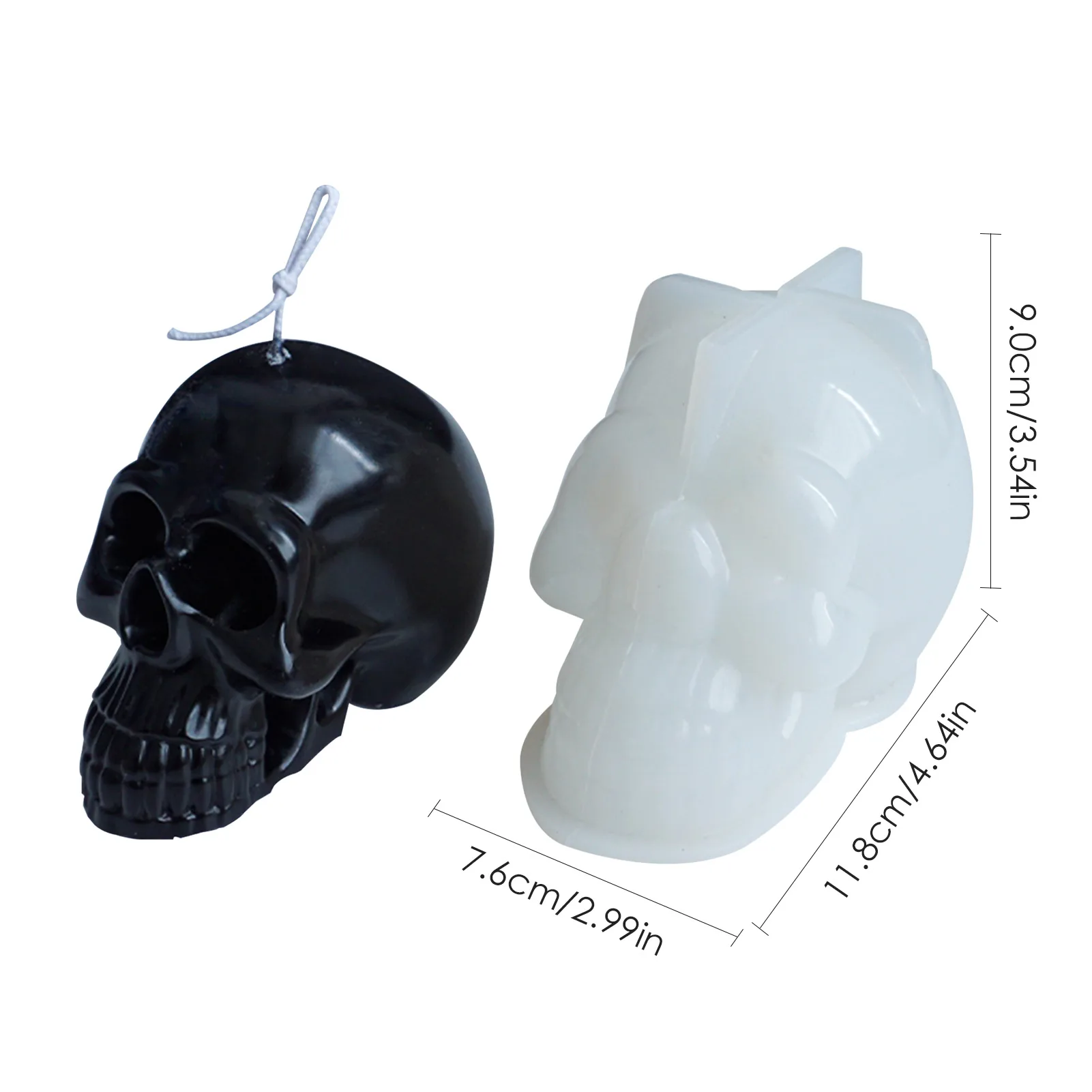 

3D Skull Candle Silicone Mold Easter DIY Skull-shaped Aromatherapy Mould Handmade Craft Gift Tool Halloween Party Home Decor