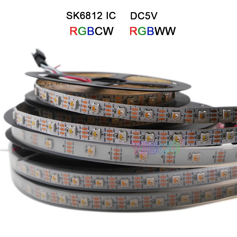 1 м/4 м/5 м SK6812 (аналогичный ws2812b ) RGBW 4 в 30/60/144 светодиодов/pixles/m Индивидуальная