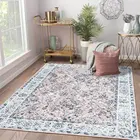 Винтажный светло-розовый серый цветочный ковер в европейском стиле, для гостиной, бледный, старый, с принтом, для спальни, для милой девушки, прикроватный коврик