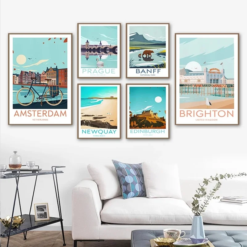 Картина на холсте с пейзажем мира Канады Праги Италии Шотландии - купить по