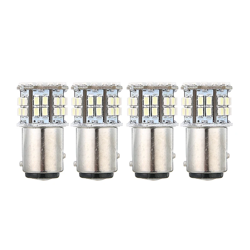 

4 шт./компл. 1156 BA15S 50smd Автомобильная задняя стоп светильник льная Лампа 6000K Сверхъяркие белые Автомобильные стоп-сигналы лампы