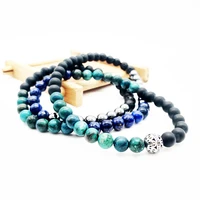 wholesale 3 wraps mixed natural stone beads bracelets handmade stainless steel charm bracelet jewelry 50pcslotfree shipping