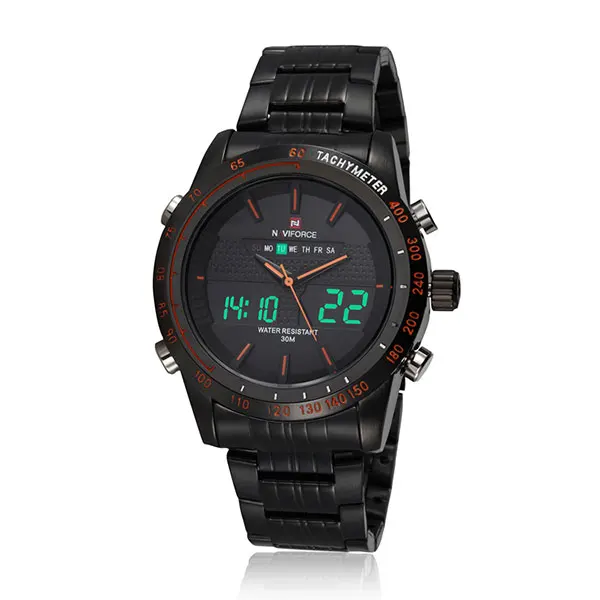 NAVIFORCE Роскошные Брендовые мужские военные спортивные часы мужские Цифровые кварцевые часы полностью стальные водонепроницаемые наручные часы relogio masculino - Цвет: BO