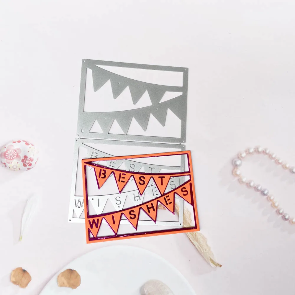 

Наилучшие пожелания, флаги, металлические Вырубные штампы, фотоальбом, бумага, сделай сам, подарок, фоторельефная форма, Новинка