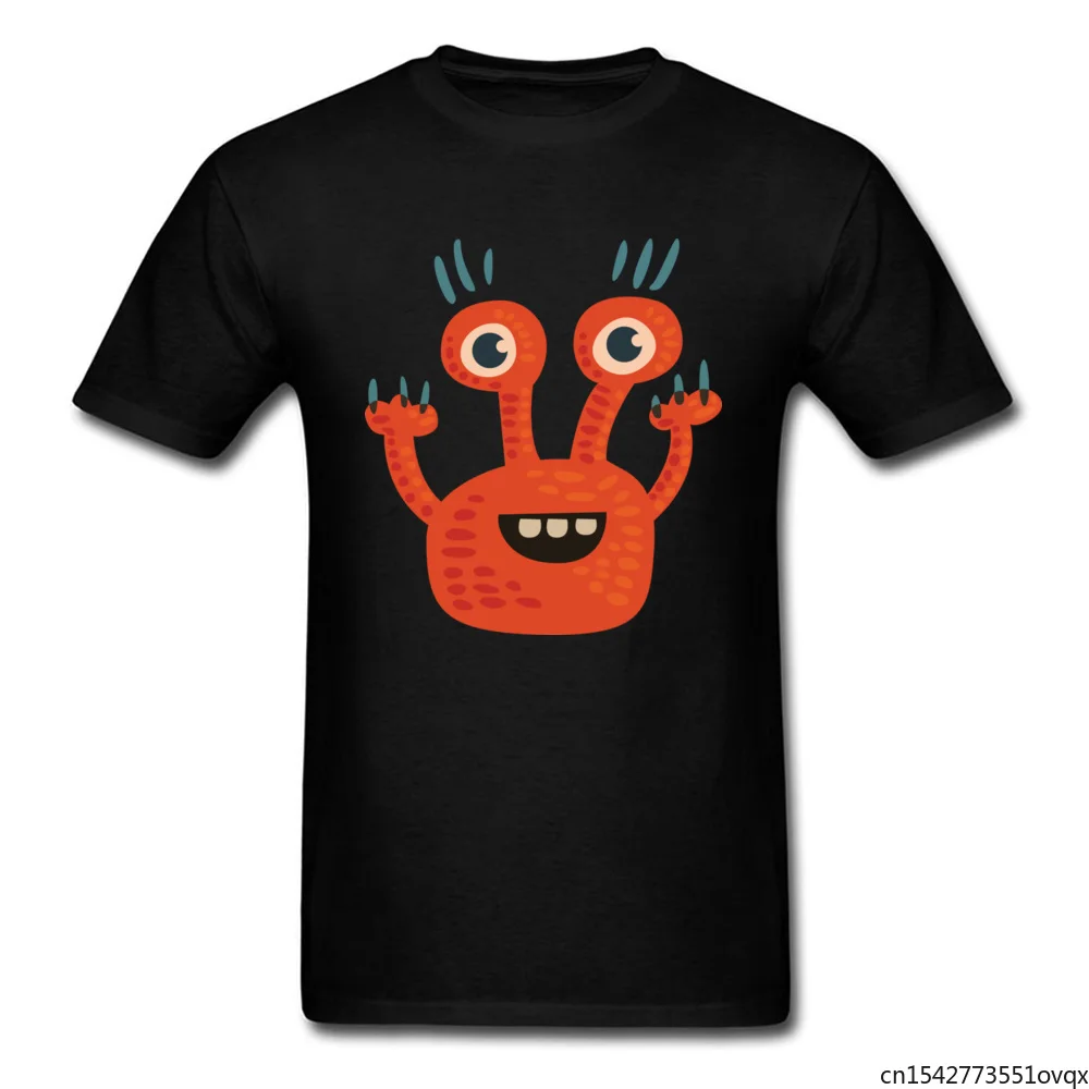 

Back To Future Tops& Tees Men Funny Orange Creature Cartoon T-Shirts 90s Style Fashion Casual Tee Shirt