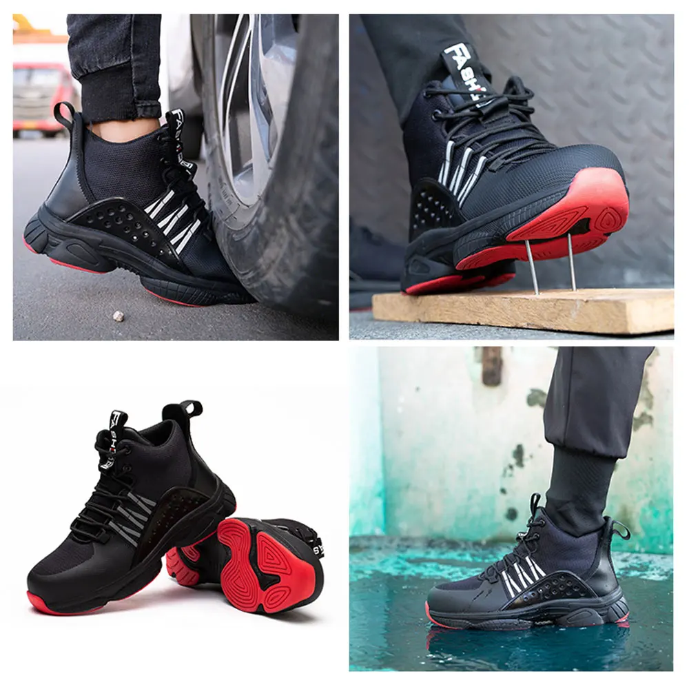 SUADEX New Steel Toe Boots for Men Work Safety Shoes Lightweight Industrial Construction Anti-Slip Tennis Sneakers 40-47 | Обувь