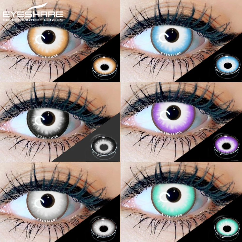 

Цветные контактные линзы EYESHARE для глаз 1 пара Аниме Косплей цветные линзы ed синие Черные линзы для Хэллоуина контактные линзы Красота Макия...