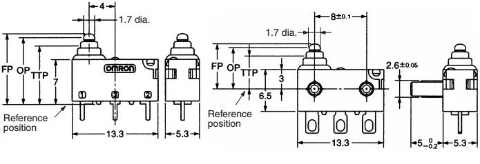 Автомобильный Замок для двери Omron D2HW микро переключатель 3 фута