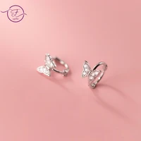 sterling silver 925 earrings zircon animal butterfly hoop earrings female korean version sweet temperament ear jewelry for women