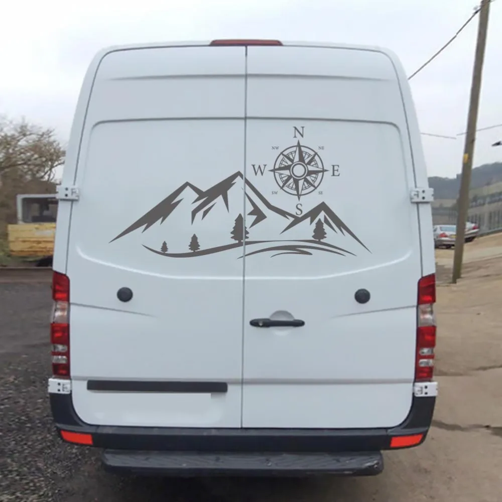 

2pcs Compass Pattern Car Stickers Decorative Vehicle Stickers Car Body Stickers