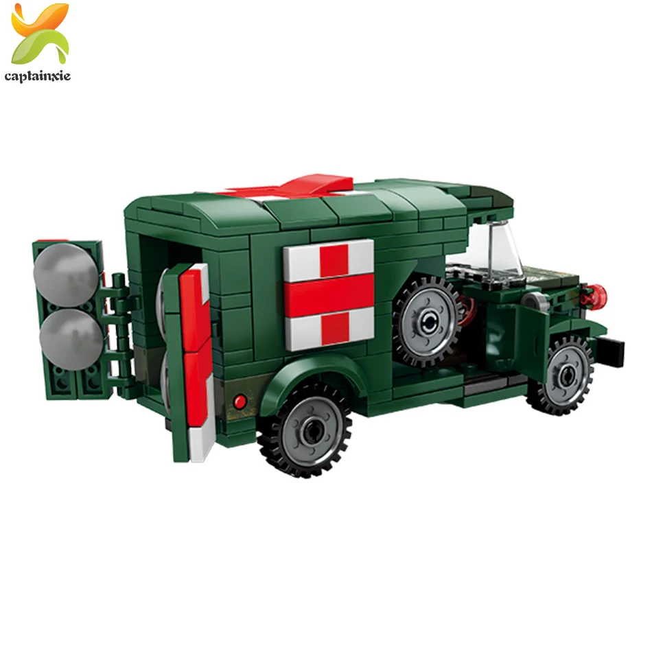 262 шт. военный автомобиль скорой помощи строительные блоки город игрушечный