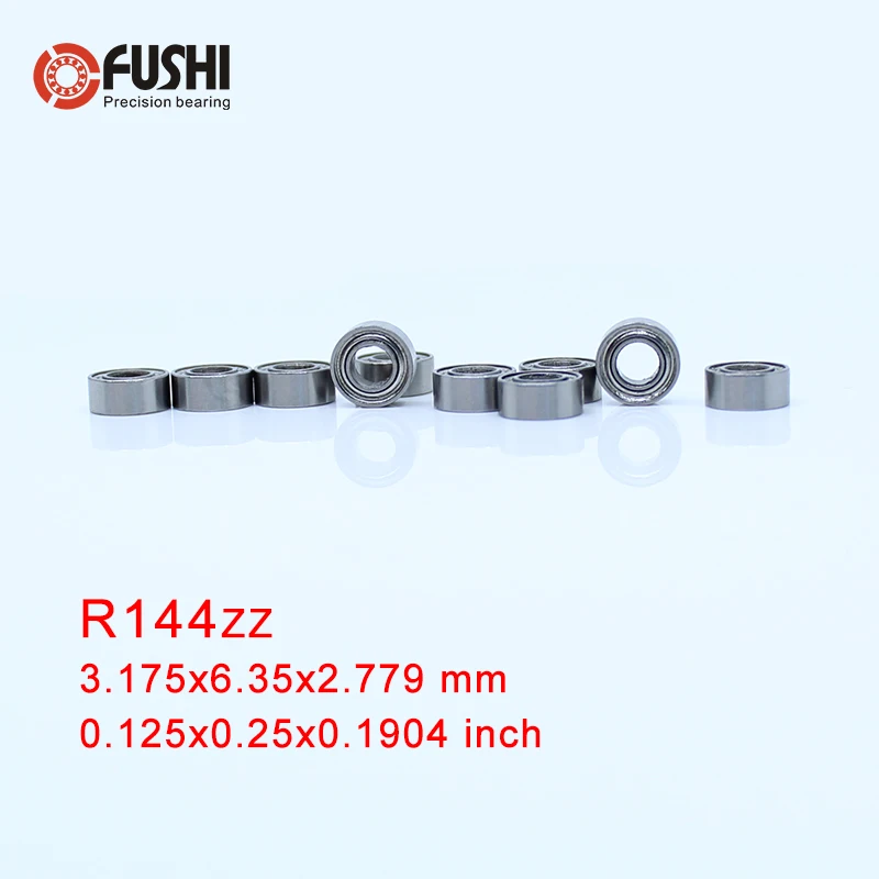 

R144ZZ подшипник ABEC-1 (10 шт.) 1/8 "x1/4" x7/64 "дюйм, миниатюрный R144 ZZ, Шариковые подшипники для моделей RC