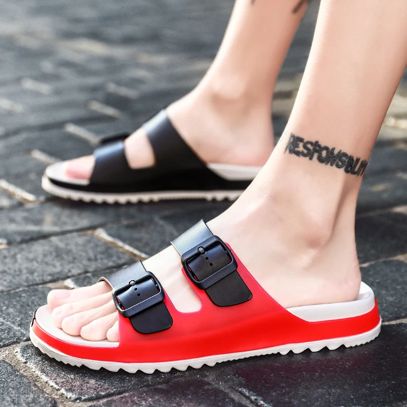 

Casual Durable Anti Skid Peep Toe Summer Sandals Male Fashion High Quality Home Slippers Sandalias Men Shoes Size 39-45