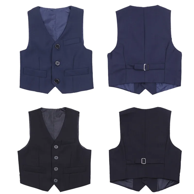 Деловой Костюм Джентльмена для мальчиков жилет костюм с цветочным узором