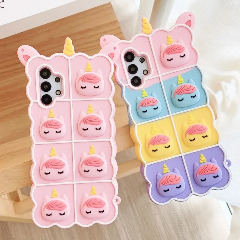

3D Cartoon Case For Samsung Galaxy S21 Ultra S20 FE Note 20 Ultra S10 Plus A51 A71 A52 A72 A32 A02S M32 Soft Silicone Cute Cover