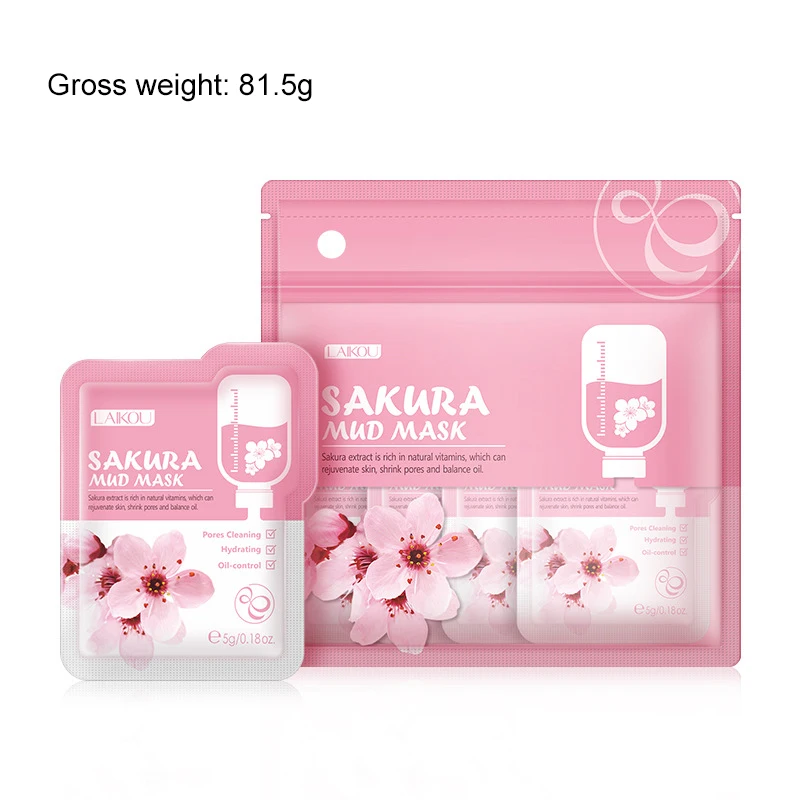 

12pcs Moisturizing Sleeping Face Masks Anti-Aging Skin Hydrating Sakura Facial Mask Mud Anti Wrinkle Facial Mask Face Care TSLM1