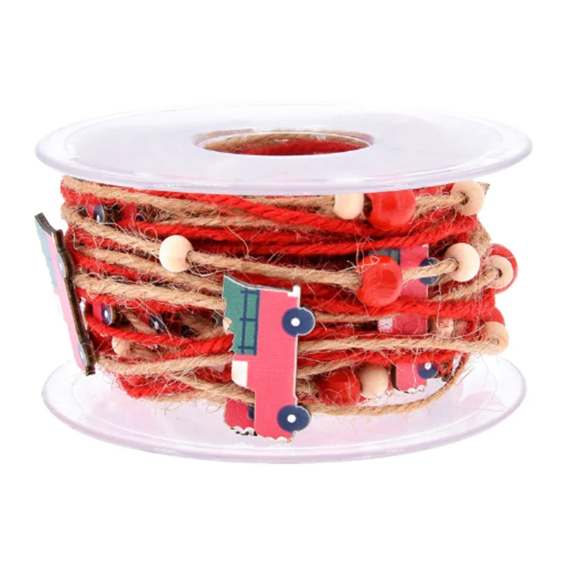 

Деревянные бусины в виде автомобиля, бусины, лента, рождественский подарок, Детская Подарочная коробка, украшения, новогодние и рождественс...