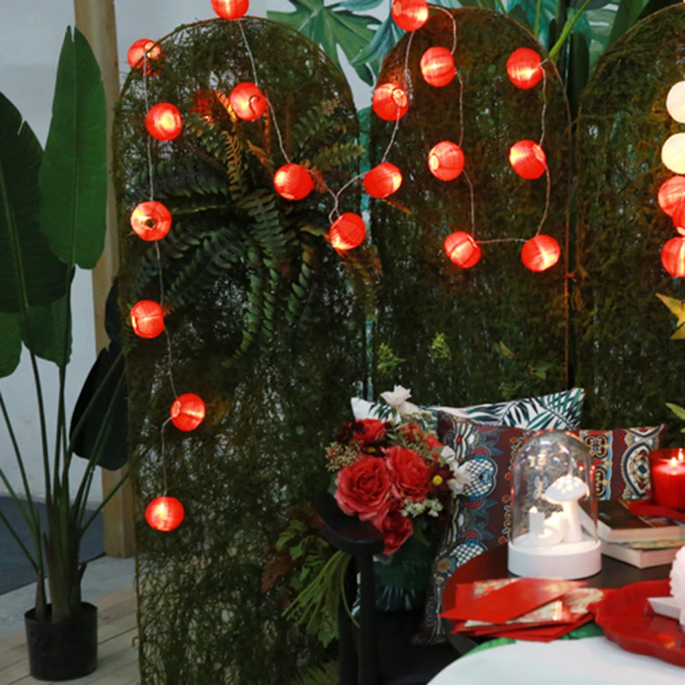 

LED Lantern String Lights New Year Decorative Lights Outdoor Yard Festival Light Battery Box Lamp Warm White for Home Wall Decor