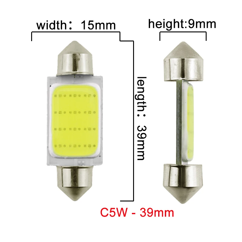 1x гирлянда 31 мм 36 мм/39 мм/41 мм C5W C10W светодиодный COB лампы 12SMD 12V 7000K интерьер автомобильного салона Чтение багажный фонарь супер яркий белый