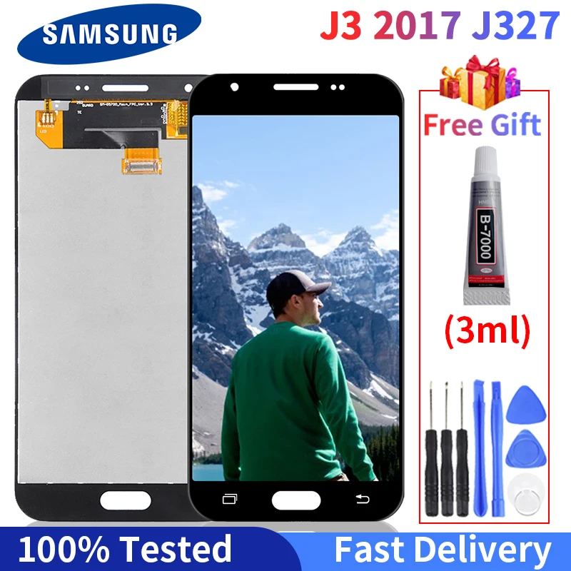 

100% Tested Original LCD For Samsung Galaxy J327 LCD J3 Prime J327T J327V J327V Touch Screen Digitizer Assembly With Gift