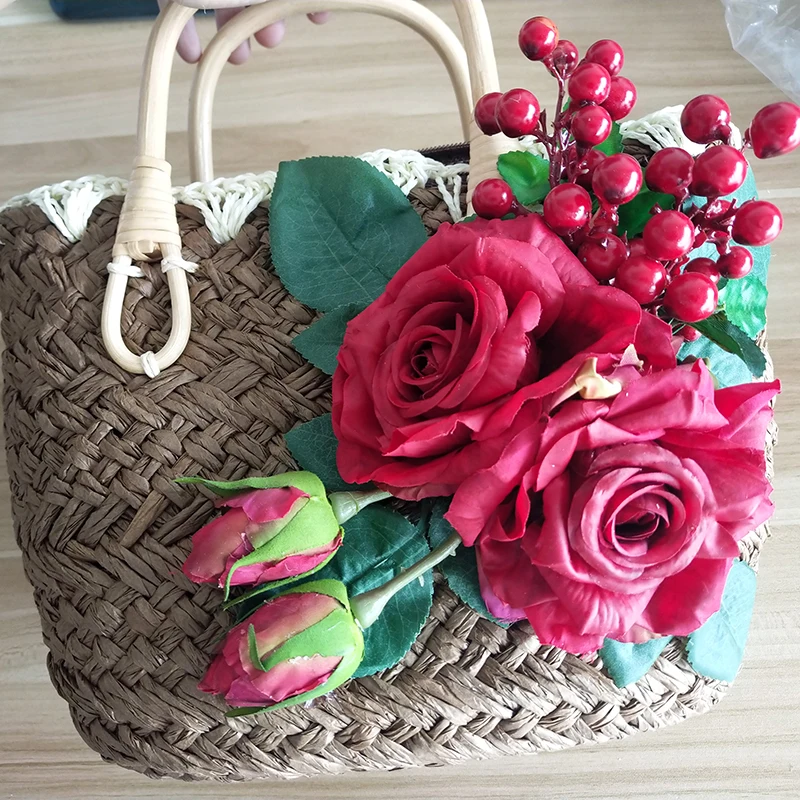 Женские соломенные сумки и шляпы набор винтажных пляжных сумок модные летние