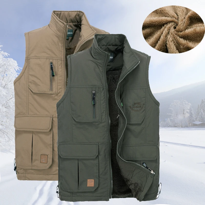 

Men Multi-pocket Vest Men Quick Dry Thin Mesh Photography Vests Male Multifunction Outdoors Fishing Waistcoat Cargo Coats plus