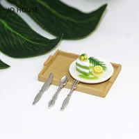 jo house 3pcsset 112 dollhouse restaurant tableware mini fork spoon knife miniature doll toy