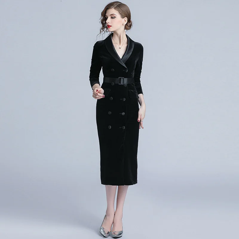 Зимние женские сексуальные платья с v образным вырезом и динамиком офисные