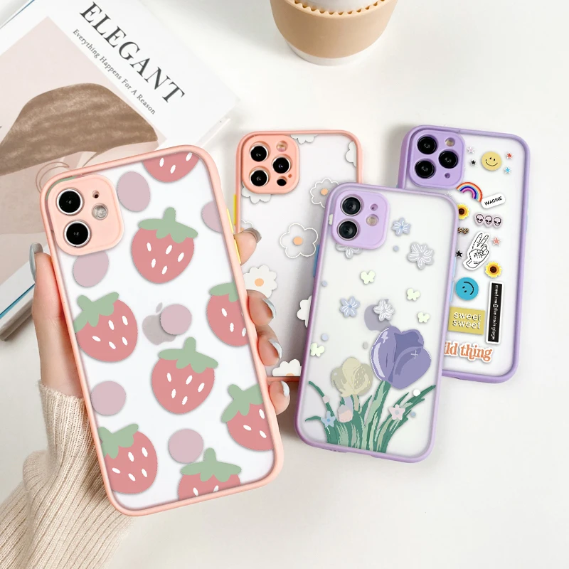 

Matte Painted Anime Case For iPhone 11 Apple Case For iPhone 12 Pro Max 12 Mini X XS Max 6S 6 7 8 Plus SE 2020 Luxury Cover