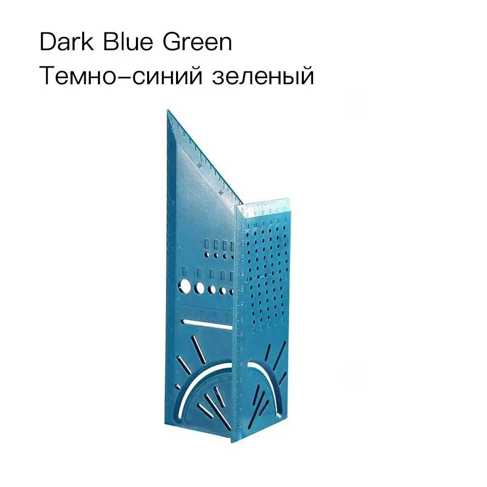 Dark Green Blue Многоугольная линейка Деревообработка столярных изделий Калибровочная линейка 3D Mitre углоизмерительный инструмент ABS пластик прямоугольный квадратный Esquadro - Цвет: Dark Green Blue